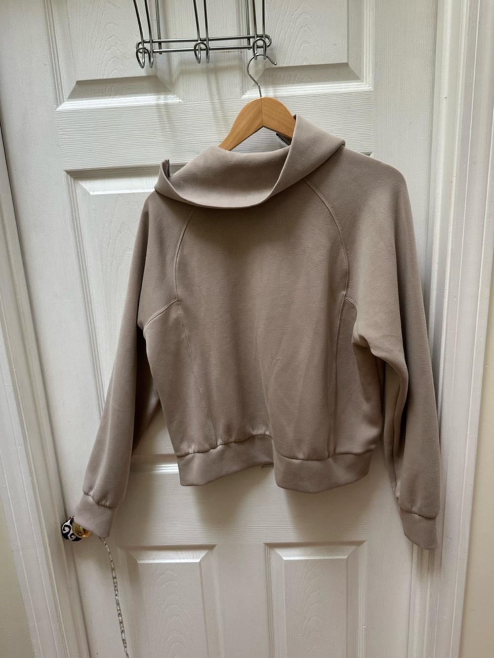SPANX AirEssentials Half Zip Sweatshirt tan Beige Half-Zip Pullover l large - Picture 4 of 4